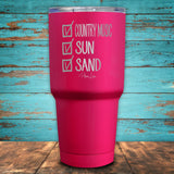 Checklist - Country Music, Sun, Sand Checklist Coated Drinkware