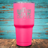 My Blood Type is Coffee Coated Drinkware