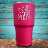 World's Okayest Mom Coated Drinkware