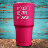 Checklist - Coffee, Sun, Sand Coated Drinkware