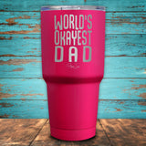 World's Okayest Dad Coated Drinkware