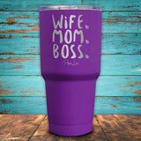 Wife Mom Boss Coated Drinkware