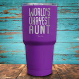 World's Okayest Aunt Coated Drinkware