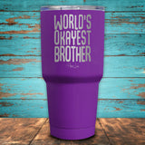 World's Okayest Brother Coated Drinkware