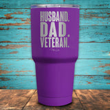 Husband Dad Veteran Coated Drinkware