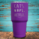 Cats. Naps. Netflix. Coated Drinkware
