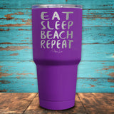 Eat Sleep Beach Repeat Coated Drinkware