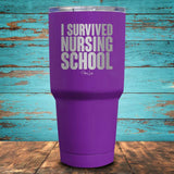 I Survived Nursing School Coated Drinkware