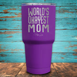 World's Okayest Mom Coated Drinkware