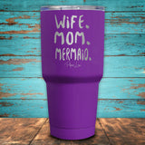 Wife Mom Mermaid Coated Drinkware
