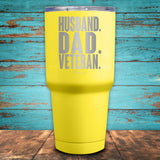 Husband Dad Veteran Coated Drinkware