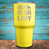 Crazy Pit Bull Lady Coated Drinkware