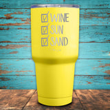 Checklist - Wine, Sun, Sand Coated Drinkware