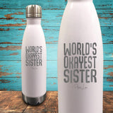 World's Okayest Sister Coated Drinkware